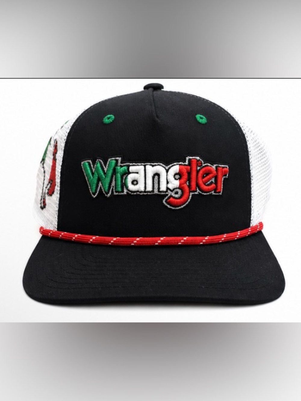 Vintage Wrangler Mexico Flag Trucker Hat Rare Sample Hana Global Snapback NWT